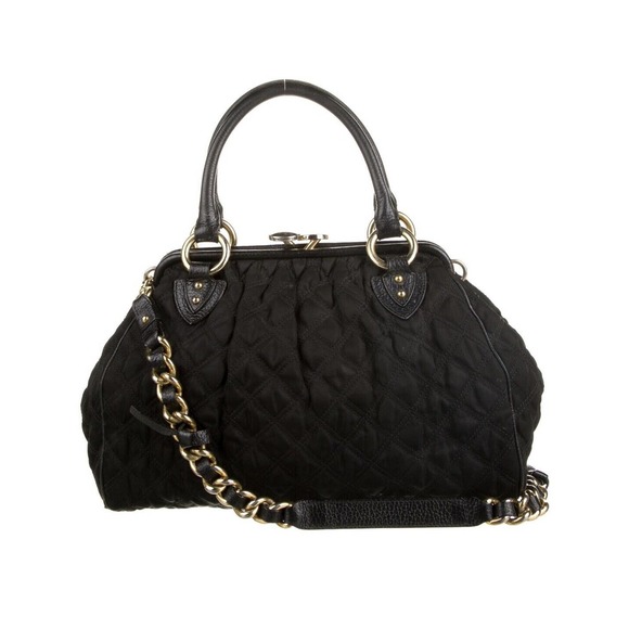 Marc Jacobs black Nylon With‎ Leather Trim quilted Stam Satchel Shoulder Bag - Picture 3 of 10